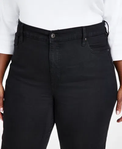 Style & Co Plus Size High-rise Straight-leg Jeans, Exclusively At Macy's In Black