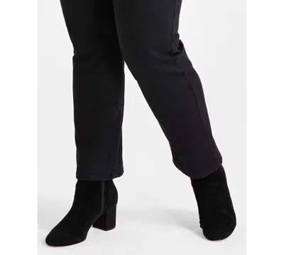 Style & Co Plus Size High-rise Straight-leg Jeans, Exclusively At Macy's In Black
