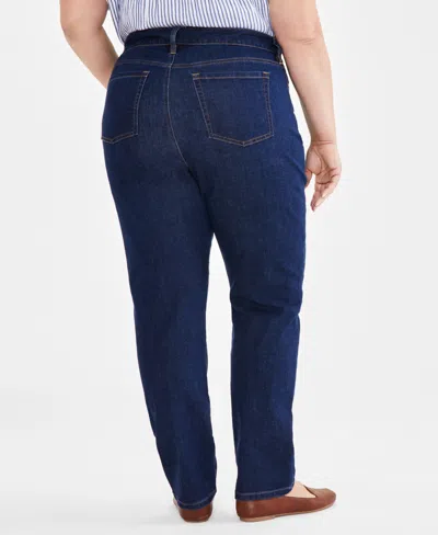 Style & Co Plus Size High-rise Straight-leg Jeans, Exclusively At Macy's In Blue