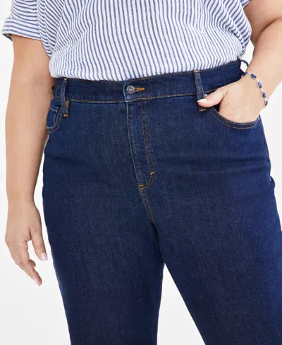 Style & Co Plus Size High-rise Straight-leg Jeans, Exclusively At Macy's In Blue