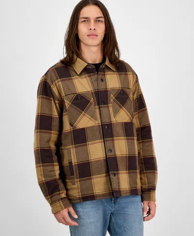 Sun + Stone Men's Brees Long Sleeve Snap-front Plaid Shirt Jacket, Macy's Exclusive In Multi
