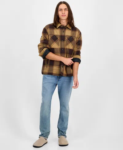 Sun + Stone Men's Brees Long Sleeve Snap-front Plaid Shirt Jacket, Macy's Exclusive In Multi