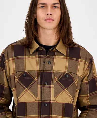 Sun + Stone Men's Brees Long Sleeve Snap-front Plaid Shirt Jacket, Macy's Exclusive In Multi