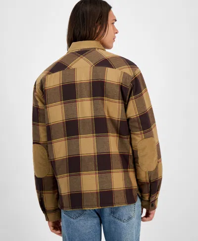 Sun + Stone Men's Brees Long Sleeve Snap-front Plaid Shirt Jacket, Macy's Exclusive In Multi