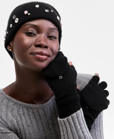 Charter Club Women's 100% Cashmere Fingerless Gloves, Exclusively At Macy's In Black