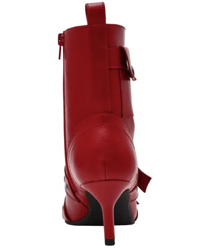 Wild Pair Women's Moonbeam Buckle Booties, Created For Macy's In Red