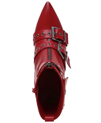Wild Pair Women's Moonbeam Buckle Booties, Created For Macy's In Red