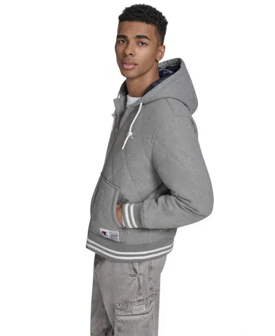 Champion Men's Wool Blend Quilted Jacket In Gray