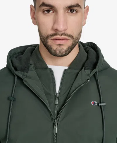 Champion Men's Bib And Hood Jacket In Gray