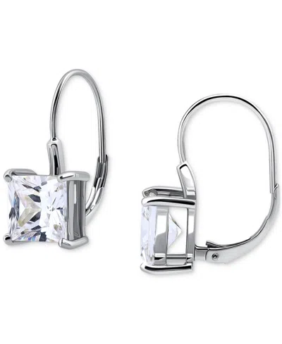 Giani Bernini Cubic Zirconia Square Leverback Drop Earrings In 18k Gold-plated Sterling Silver, Macy's Exclusive In Metallic