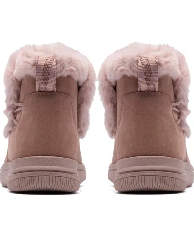 Clarks Women's Breeze Faux Fur Booties In Purple
