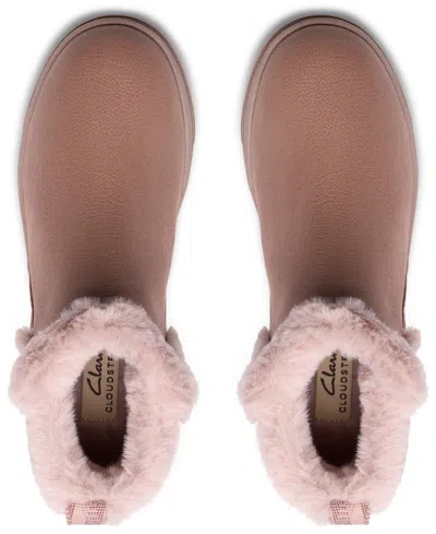 Clarks Women's Breeze Faux Fur Booties In Purple