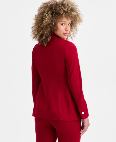 Anne Klein Faux Double Breasted Jacket In Red