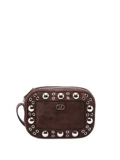 Valentino Garavani Nellcote Shoulder Bag In Brown