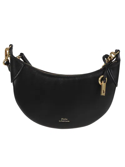 Polo Ralph Lauren Polo Id Small Leather Crossbody Bag In Black
