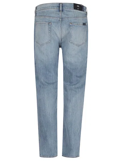 7 For All Mankind Tailored Slim Fit Trousers Pockets In Blue