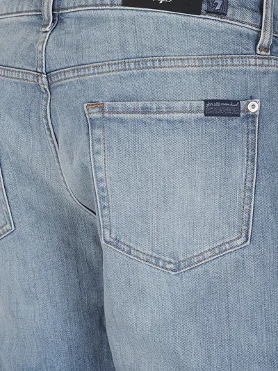 7 For All Mankind Tailored Slim Fit Trousers Pockets In Blue