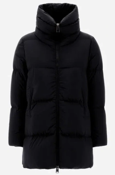 Herno Down Jacket Full-zip In Nylon In Black