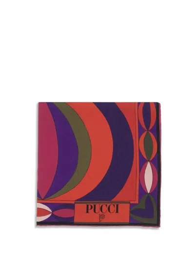 Pucci Printed Silk Scarf In Multi