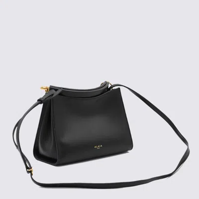 Alaïa Alaia Black Leather Small Square Crossbody Bag In Black