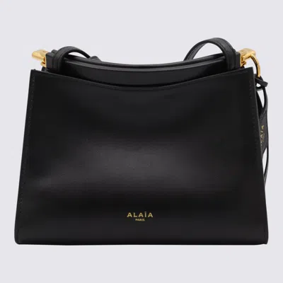 Alaïa Alaia Black Leather Small Square Crossbody Bag In Black