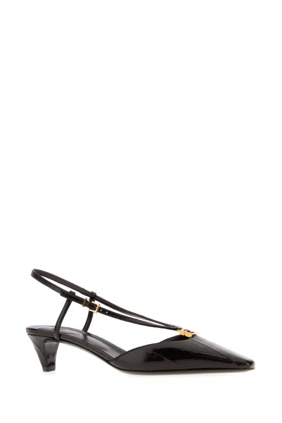 Fendi Colibri Lite Ff Jacquard Velvet Slingback Pump In Black