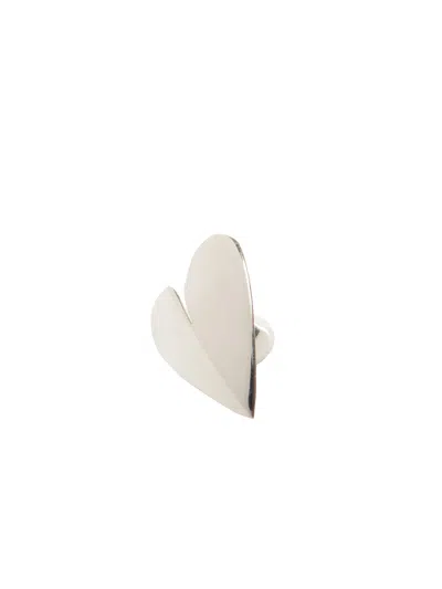 Alaïa Alaia Le Coeur Torn Silver Earrings Women In Neutral