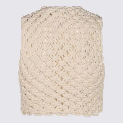 Alaïa Womens Alaia Square Crop Cotton-blend Top In Neutral