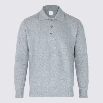 Eleventy Ribbed Crewneck Sweater With Cuffs And Hem In Gray