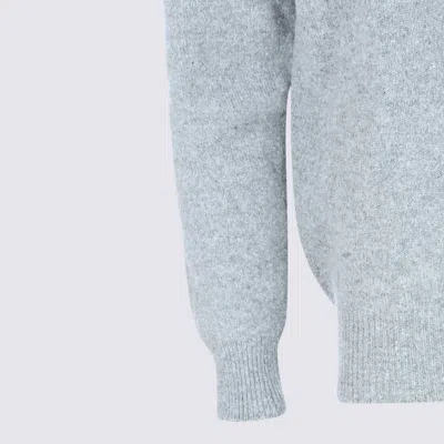 Eleventy Ribbed Crewneck Sweater With Cuffs And Hem In Gray