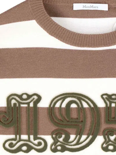 Max Mara Viterbo Wool Crewneck Sweater In Multi