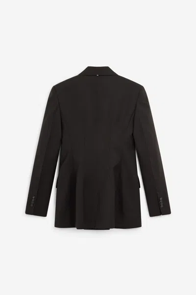 Sportmax Double-breasted Tailored Blazer In Natural Stretch Wool In Brown