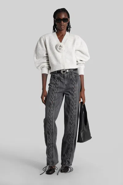 Rotate Birger Christensen Lacing Trousers Elastic Waistband Side Pockets In Black