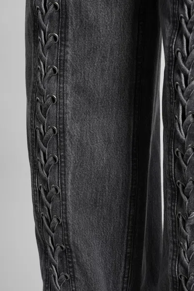 Rotate Birger Christensen Lacing Trousers Elastic Waistband Side Pockets In Black