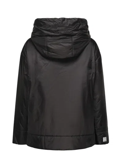Max Mara The Cube Padded Hooded Jacket In Water-repellent Fabric In Black