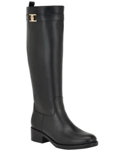 Tommy Hilfiger Women's Iviann Tall Riding Boots In Black