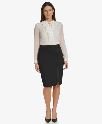 Tommy Hilfiger Women's Tuxedo Stripe Pencil Skirt In Black