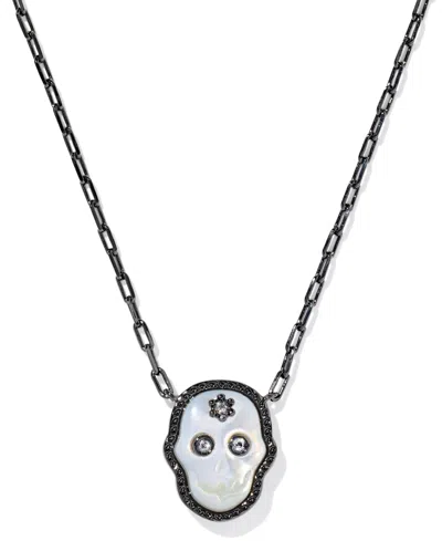 Kendra Scott Gunmetal Skeleton Short Pendant Necklace In Gray