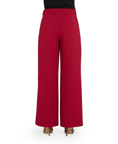 Tahari Asl Wide Leg Pants In Red