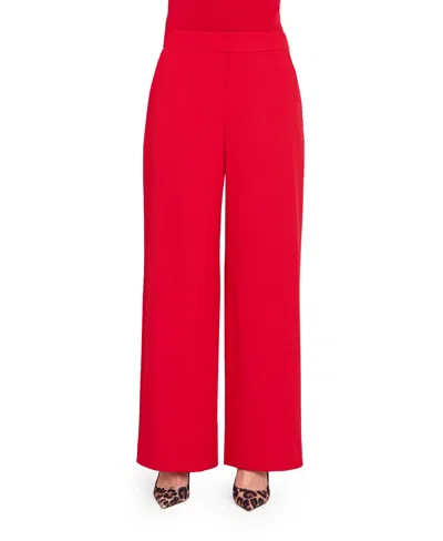 Tahari Asl Women's Mid-rise Wide Leg Pants In Red
