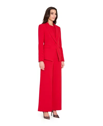 Tahari Asl Women's Mid-rise Wide Leg Pants In Red