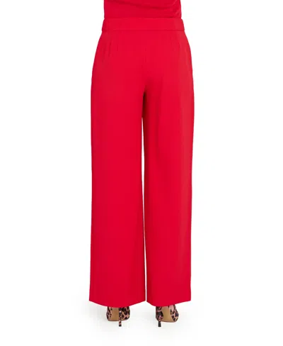 Tahari Asl Women's Mid-rise Wide Leg Pants In Red