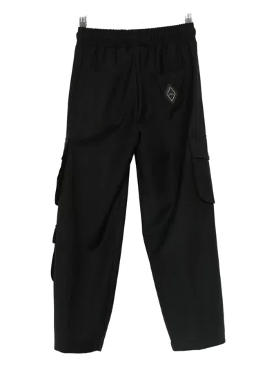 Yes London Wool Drawstring Trousers In Black