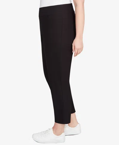 Ruby Rd. Plus Size Smooth Silky Tech Knit Ankle Pants In Black