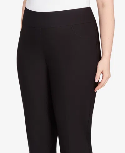 Ruby Rd. Plus Size Smooth Silky Tech Knit Ankle Pants In Black