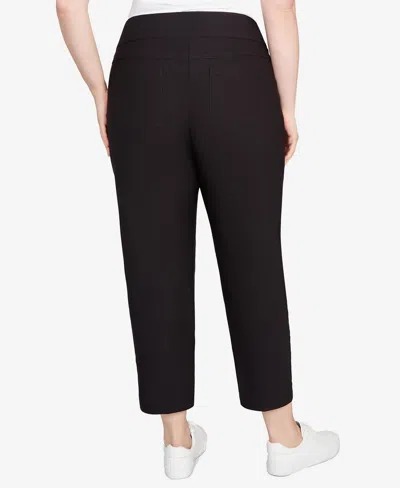 Ruby Rd. Plus Size Smooth Silky Tech Knit Ankle Pants In Black