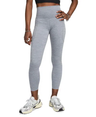 Nike Women's Epic Fast Mid-rise Pocket Running Leggings In Grey