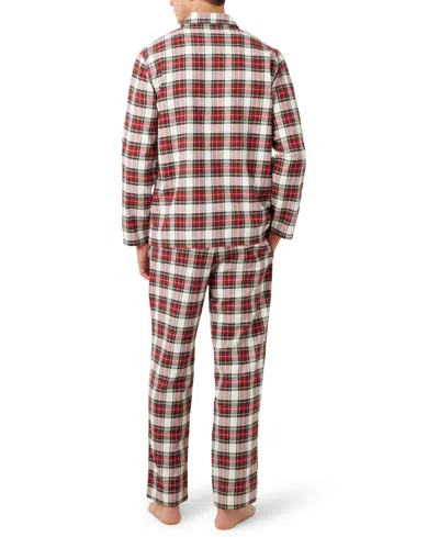Lacoste Men's Plaid Pattern Pajama Set In Red