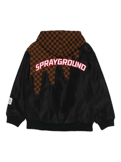 Sprayground Kid Zip-up Bomber Jacket In Black