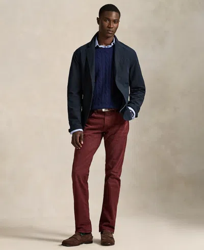 Polo Ralph Lauren Men's Varick Slim Straight Stretch Jeans In Burgundy